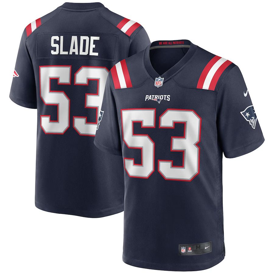 Men New England Patriots 53 Chris Slade Nike Navy Game Retired Player NFL Jersey